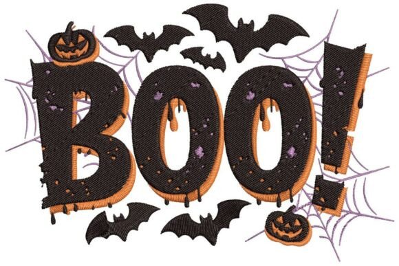 Drippy Halloween BOO Embroidery Design