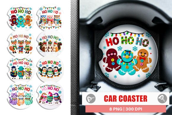 Faux Embroidery Animal Car Coaster