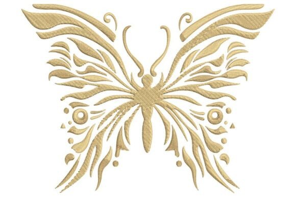 Golden Abstract Butterfly Embroidery Design Review