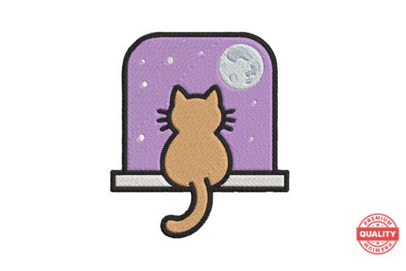 Moonlit Cat Window Embroidery Review