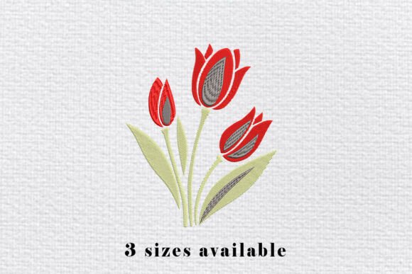 Red Tulip Flower Embroidery Design Review