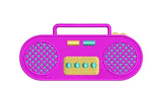 Retro 80s Boombox Embroidery Design