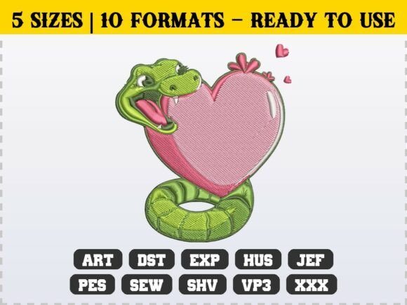 Sneaky Love: Snake Heart Embroidery Design Review